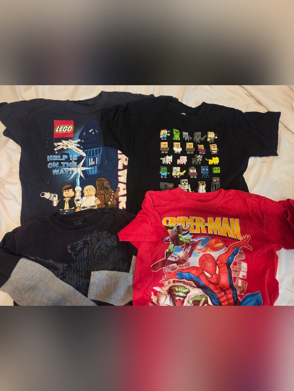 Lego Star Wars, Spiderman, Minecraft Tshirts And Phat Farm Long Sleeve Bundle